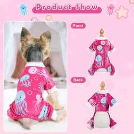 Dog Pajamas for Small Dog, Yorkie Chihuahua Pjs,Stretchable Medusa Design Pet Apparel, Clothes Teacup, Sleepwear Medium Dogs, Comfortable Puppy Jumpsuit (Medusa, XS)