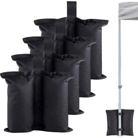 MOPHOEXII 140 LBS Extra Large Pop up Canopy Weights Sand Bags for Outdoor Pop Up Canopy Tent Gazebo Outdoor Instant Canopies Sand Bags Without Sand (Black-4 Pack)