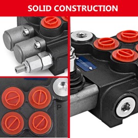HappyBuy 2-Spool Hydraulic Valve, 11gpm power, double-acting tech. Ideal for tractors, loaders & tanks, ensuring smooth hydraulic control.