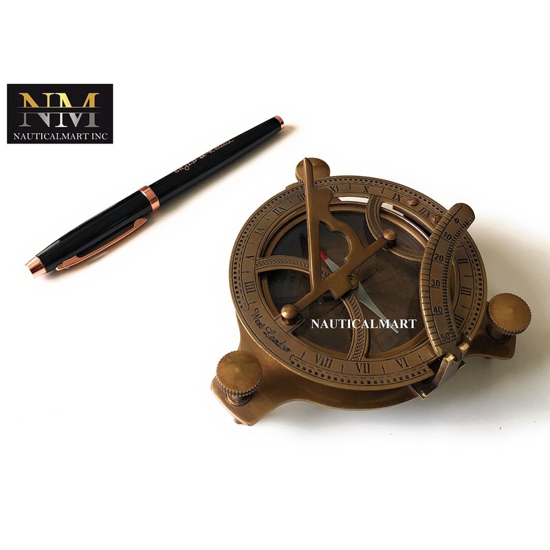 NAUTICALMART Antique Sundial Brass Marine Compass - Wedding Return Gift