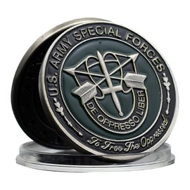 US Army Special Forces Challenge Coin - 1.57 Inch Military Coin with DE OPPRESSO LIBER & Army Seal for Military Enthusiasts and Veterans