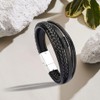 Generic Woven Braided Leather Mens Bracelet 20cm Cuff Bangle Wristband,