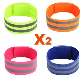 8 Pcs Reflective Arm Band for Running, High Vis Straps for Women and Men, High Visibility Running Gear Belt Strap Accessories for Outdoor Sports Night Running Cycling Jogging Safety