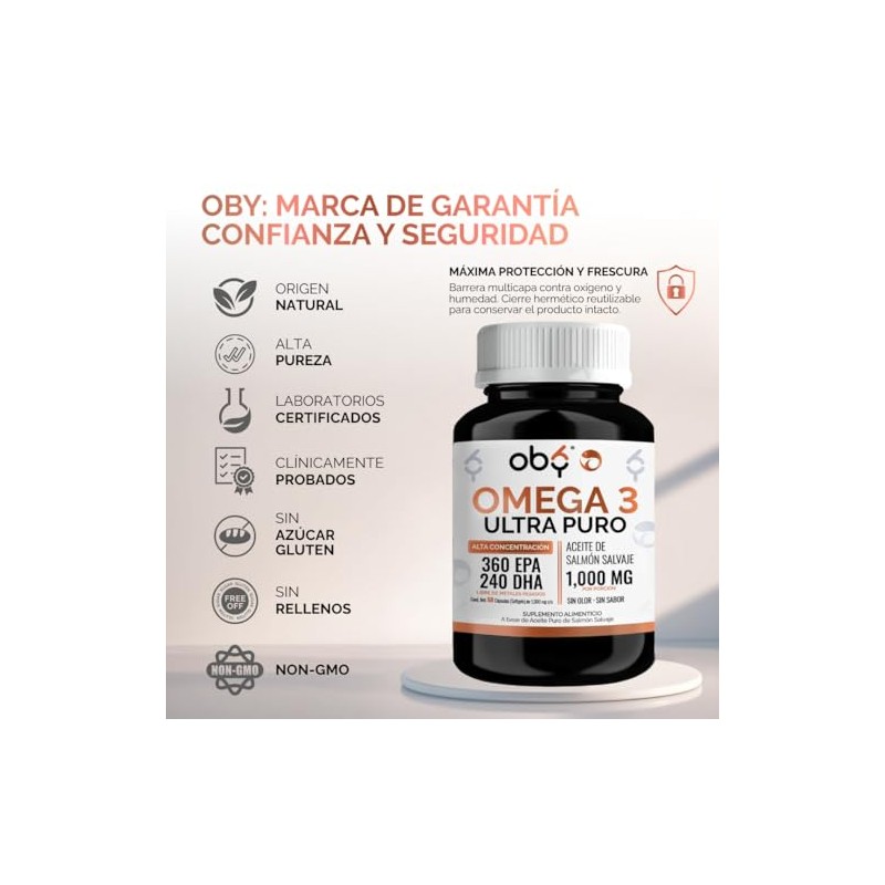 Omega Ultra Puro 1300mg Aceite Salmon Salvaje Alto Epa Dha