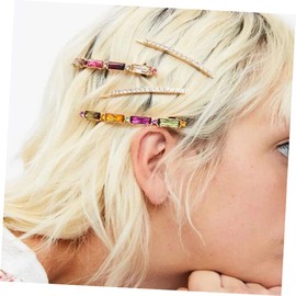 Healvian 4pcs Colorful Diamond Hair Clips for Women Chic Acrylic Barrettes Set Sparkling Bling Headwear Accessories for Daily Wear and Special Occasions