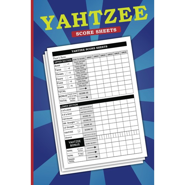 Yahtzee Score Sheets: Large Print Double Sided Scorekepping Cards For