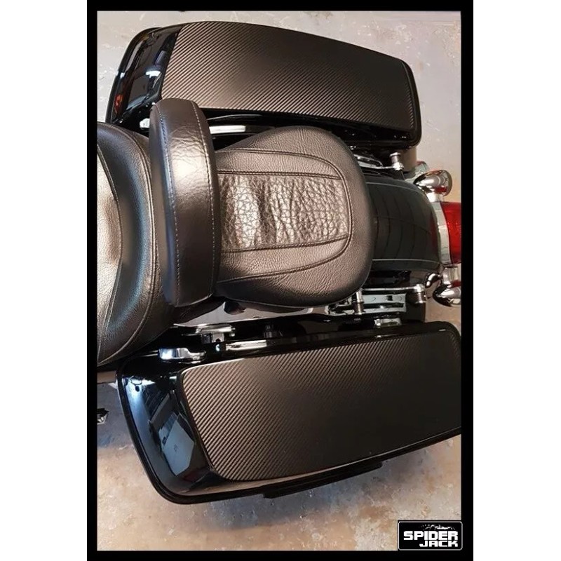 lid skins Black carbon hard bag lids Fits 2014-2023 Harley-Davidso