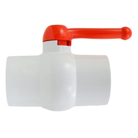 Midline Valve 482T300 PVC Ball Valve Red T-Handle Water Shut-Off 3 in. Solvent Connections White Plastic, 3