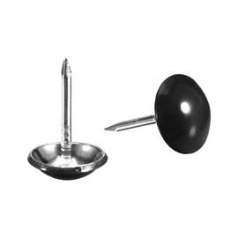 QUARKZMAN 40 Pieces Upholstery Nails 11mm x 17mm Round Head Decorative Furniture Tacks Thumbtacks for Furniture Sofa Headboards Bright Black