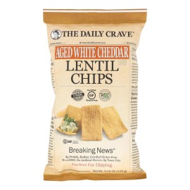 UD Daily Crave Aged White Cheddar Lentil Chips Case of 8 4.25 oz Grain Snack