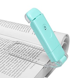 DEWENWILS USB Rechargeable Book Reading Light, 2 Brightness Levels, LED Clip on Book Light for Reading in Bed, Eye Care Book Lamp for Kids, Bookworms, Blue