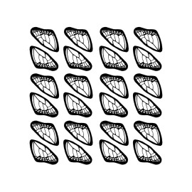 Captive Decals Butterfly Wings 24 pcs Black Fused Glass Decals