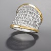Ross-Simons Sterling Silver and 14kt Yellow Gold Free-Form Lattice Ring.