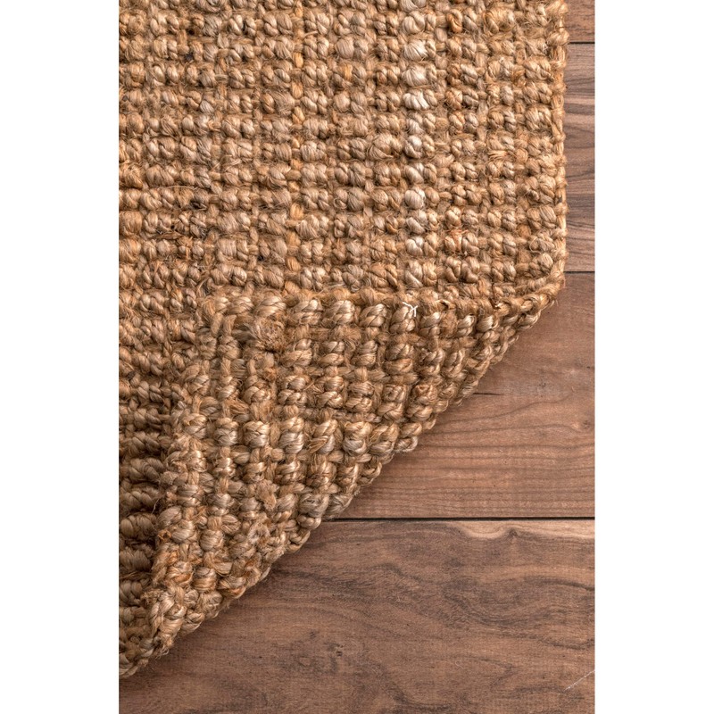 nuLOOM Ashli Handwoven Solid Jute Rug, 4' x 6', Natural