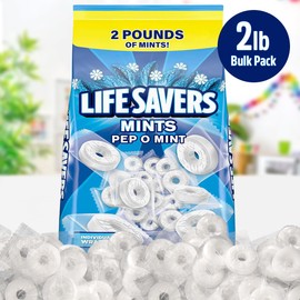 Pep O Mint Hard Candy, 2lb Pack of Mints Bulk, Perfect for Sharing, Gifting, Weddings and Special Events, Classic Peppermint Individually Wrapped with a Cool, Refreshing Taste