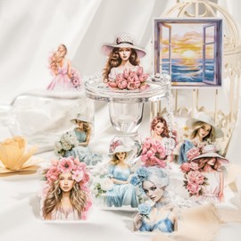 180pcs Stickers for Scrapbooking Supplies,Girl Scrapbook Stickers Kit for Journaling,Aesthetic Decorative Stickers for Junk Journal Supplies (Girl Series)