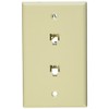 Leviton 40944-I Standard Telephone Wall Jack, 6P4C X 6P4C, Screw