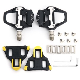 Topiky Bicycle Pedals with SPD-SL System, Shimano SPD-sl pd-rs500 Pedal, Lightweight Aluminium Alloy, 9 x 10 cm Road Bike Pedals, Cleats and Mounting Material