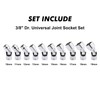 CASOMAN 3/8" Drive Universal Joint Socket Set- 10 Piece Flex