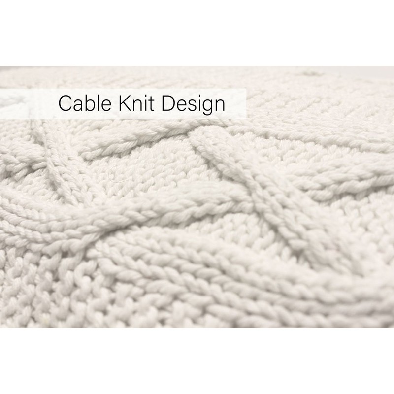 Paoletti Aran Cushion Cover, Cotton, Cream, 55 x 55cm (22"