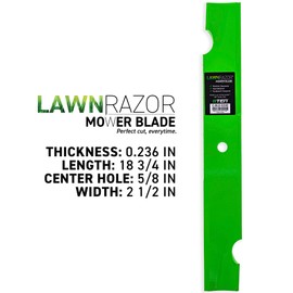 8TEN LawnRAZOR Blade Set for Bad Boy MZ Magnum Outlaw ZT CZT 54 Inch 038-0001-00 038-0005-00 (Notched High Lift) 3 Pack