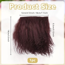 arricraft Doll Hair Wefts, Brown Wool Doll Wig Hairs Handmade Hair Replacement Wigs Perfect Curly Hair Wig for DIY Makings Accessories 5.5x4.72x0.12 Inch