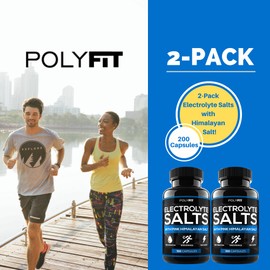 Polyfit (2 Pack | 200 Salt Pills) Salt Tablets Electrolyte for Runners - NSF Certified - Electrolytes Replacement for Rapid Hydration, Recovery, and Endurance