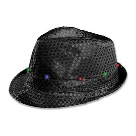 The Glowhouse Flashing LED Fedora Hat (Black)