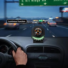 Black Adjustable Ball Night Vision Compass Boat Compass Dash Mount, Adjustable Dash Car Compass for Car Marine Boat Ship (5)