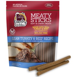 Country Kitchen Beef & Turkey Meaty Sticks Soft Chew Dog Treats, Great Tasting, Made with Real Beef & Turkey, 25 oz
