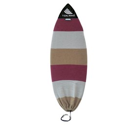Tidal Wake TAG-IT –52" Pointed Nose Surf & Wake Board Sock - Soft Wakesurf/Wakeboard Bag with Built-in Name Tab, Customizable Wake Surfboard/Wakeboard Cover Protects Your Board Salmon-Cream-Taupe