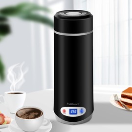 Portable Kettle Small Travel Electric Kettle, Mini Tea Kettle Coffee, Water Heater with 5 Temperature Control, 304 Stainless Steel with Auto Shut-Off & Boil Dry Protection (Black)