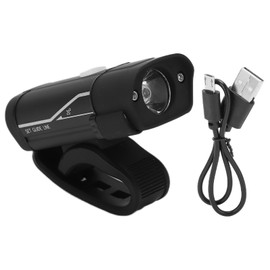 Bike Headlight Aluminum Alloy 5 Levels Black Front Bike Lights with Data Cable for Camping Hiking Night Riding