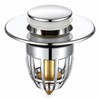 Pop-Up Bathroom Sink Drain Stopper with Hair Catcher Filter, Push-Button