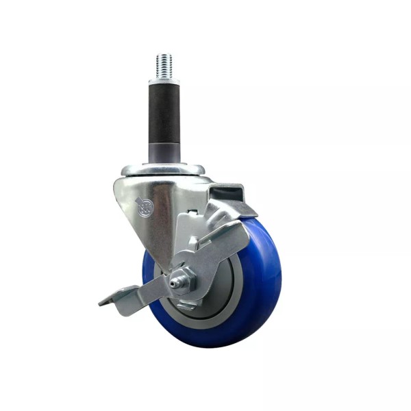 Service Caster 3.5 Inch Blue Poly Swivel 1 Inch Expanding