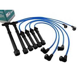High Performance Spark Plug Wires Compatible with Frontier Pathfinder Xterra QX4 SOHC 3.3L V6 VG33E 1996-2004 Blue