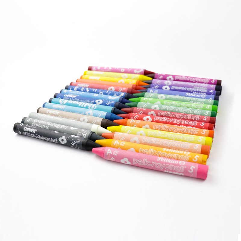 Pelikan 50700028 Crayones Jumbo Redondos Bote con 28 pzs, Multicolor