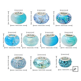 ZIFTY Large Hole Beads for Pen Bracelet Beads Jewelry Making 90 Pieces European Beads for DIY Necklaces Bracelets Pens and Crafts Assorted Beads