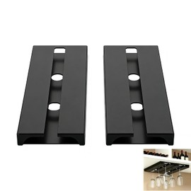 2 Stück Weinglashalter Hängend, Gläserhalter Zum Aufhängen Selbstklebend, Weingläser Halterung Unter Dem Schrank, Stemware Rack Für Küche Bar, Kein Bohren, Weinglasregal Organizer, Schwarz