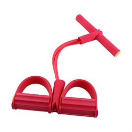 GOTOTOP Banda de Resistencia para Entrenamiento Abdominal, Cinta de Pedal de Goma de Alta Resistencia con 2 Tubos Cuerda Elástica para Estiramientos d