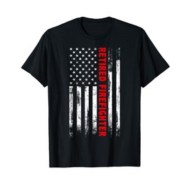 Retired Firefighter Thin Red line American flag Gift Fireman T-Shirt