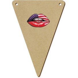 5 x 140mm 'American Flag Lips' Wooden Bunting Flags (BN00088712)