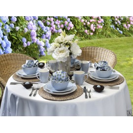 Pfaltzgraff Seraphina 16-Piece Stoneware Dinnerware Set, Service for 4,Blue