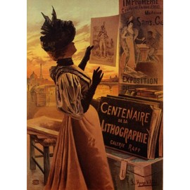 WONDERFULITEMS Prints Lithography CENTENAIRE LITHOGRAPHIE French Large Vintage Poster REPRO