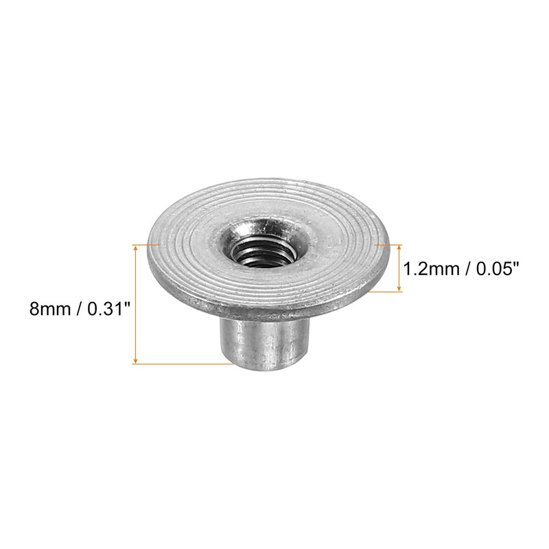 sourcing map M4 T-nuts, 50pcs Carbon Steel Tee Nut Round