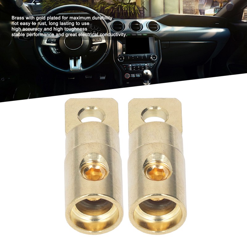 Pair Power Battery O Ring Terminals Brass Gold Plated High