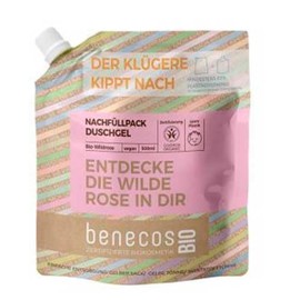 benecos Organic - Refill Bag Shower Gel Wild Rose - Discover the Wild Rose in You - Vegan - Recycled Plastic