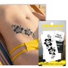 Semi-Permanent Tattoo, Tribal Hibiscus Vine, Long Lasting Temporary Tattoos, Waterproof