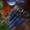 REZERO Leather Watch Bands, Tanned Leather Watch Straps, Black/Brown/Blue/Red/Green/Grey Watch