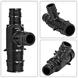 Poly Pex-A Expansion Tee Fitting 3/4" x 1/2" x 1/2", F1960 Tee 1 Inch x 1 Inch x 1/2 Inch Expansion Barb Connections, Plastic Pipe Fitting for use with Pex-A Tubing